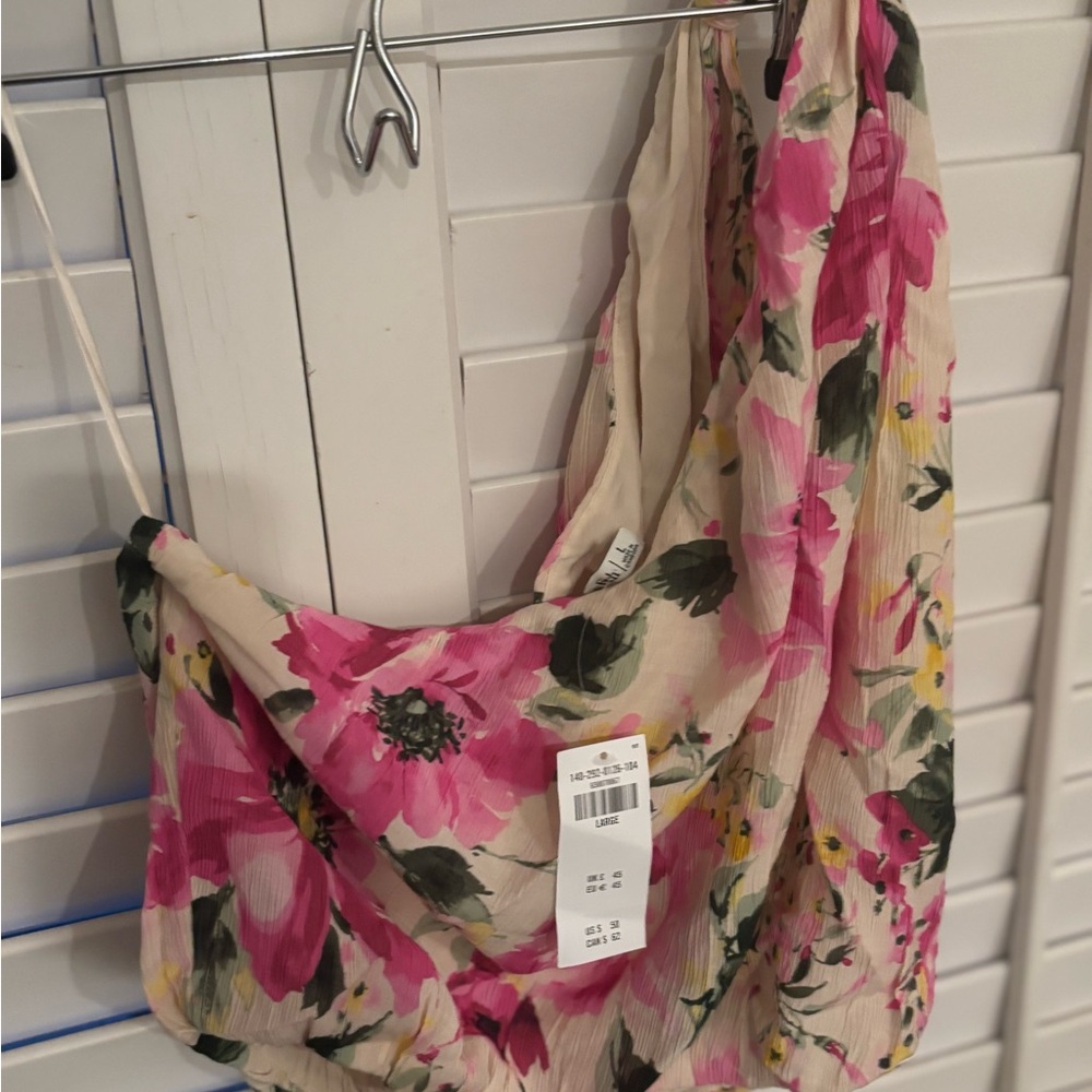 Abercrombie & Fitch Floral Tank Top - Pink and Cream